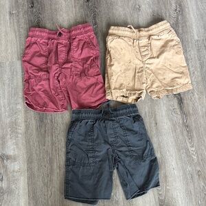 Stylish Kids Shorts Set - Red, Tan, and Gray